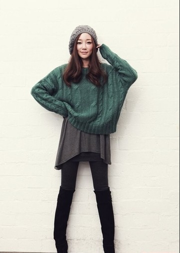 冬季麻花编制毛衣 韩剧女主角的最爱