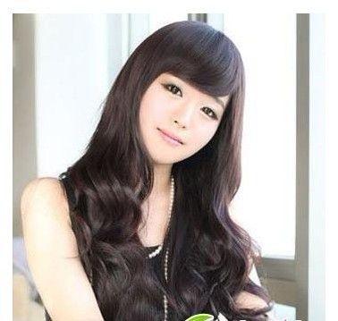 斜刘海+长披发+++一款非常清新纯美的发型图片