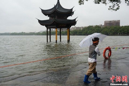 健康 大千万物 正文 10月8日,由于连日暴雨,当日杭州西湖水位已