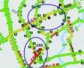 “乐行上海”微博发布昨天8点30分的高架路况图:西南片高架基本为黄色拥堵状态,不少地方为红色拥堵。 “乐行上海”微博发布昨天8点30分的高架路况图:西南片高架基本为黄色拥堵状态,不少地方为红色拥堵。