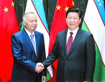 5月20日,国家主席习近平在上海会见乌兹别克斯坦总统卡里莫夫。 新华社记者 庞兴雷 摄 5月20日,国家主席习近平在上海会见乌兹别克斯坦总统卡里莫夫。 新华社记者 庞兴雷 摄