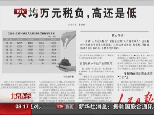 人均税负过万
