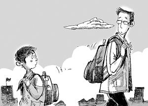 背书包与学习氛围