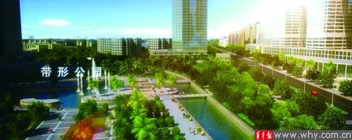 未来的城市公园规划图。 未来的城市公园规划图。