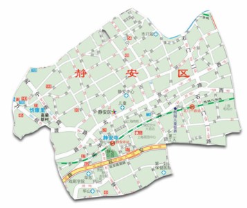 上海市静安区行政地图;